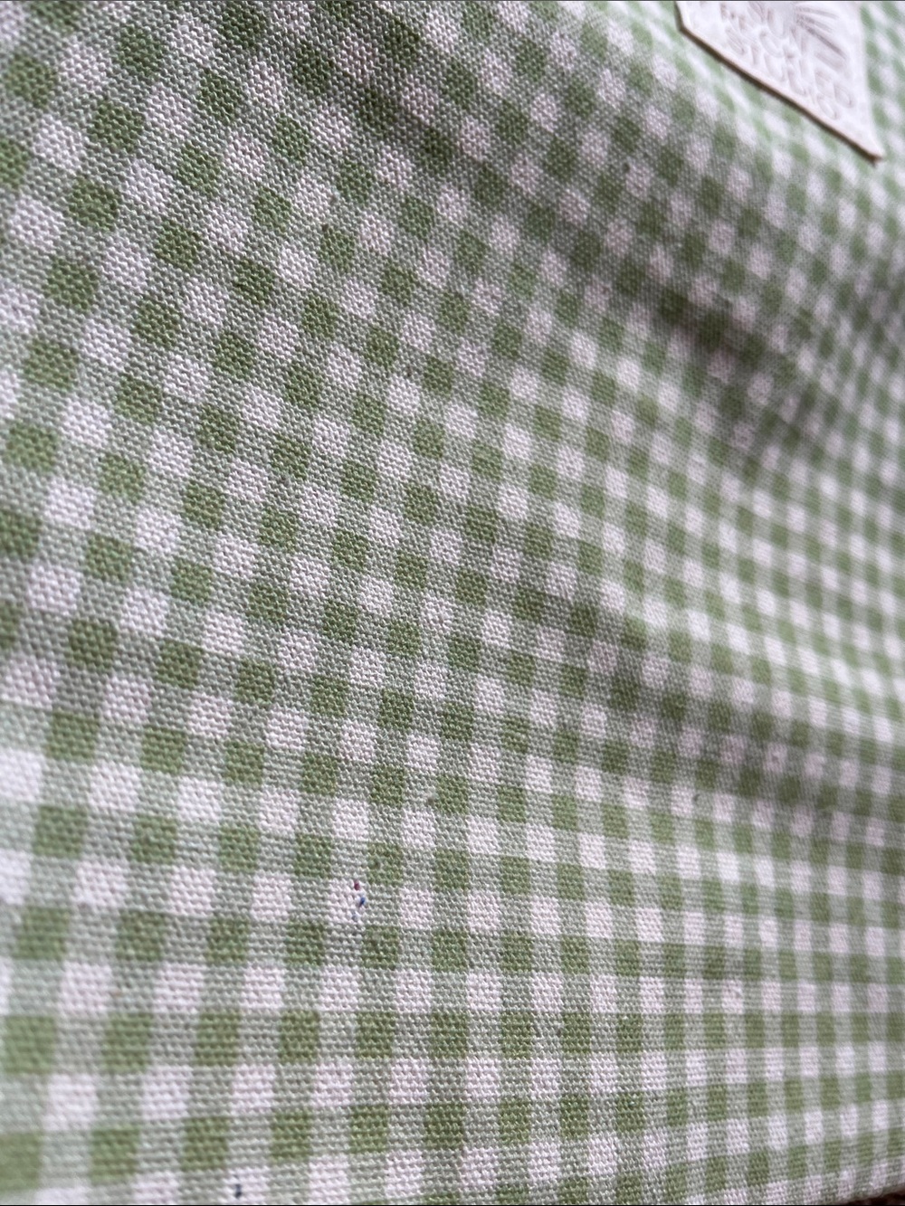 NWT Sun Freckled Studio Green Gingham Checkered Bag - Picture 13 of 13